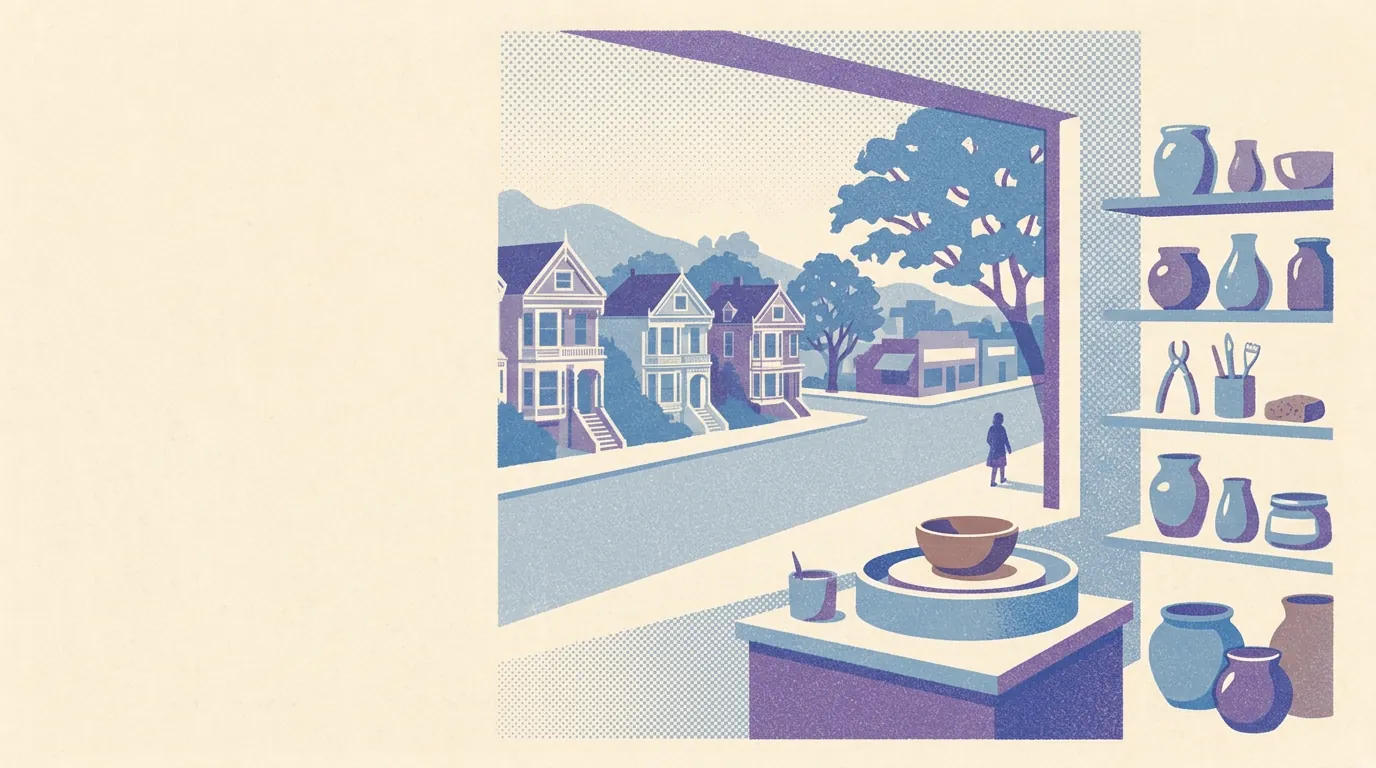 Illustration of pottery studios in Oakland