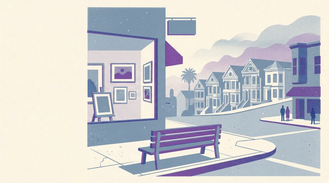 Illustration of art galleries in San Francisco