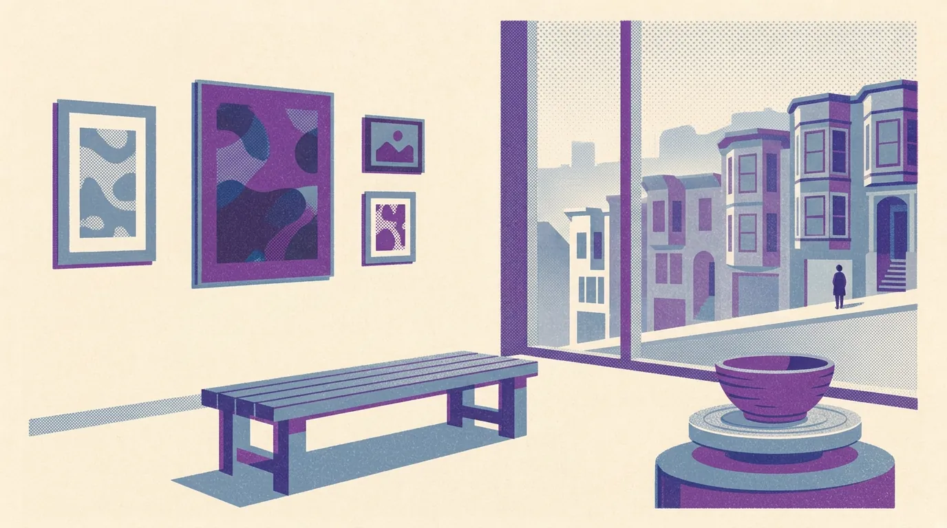 Illustration of art galleries in San Francisco