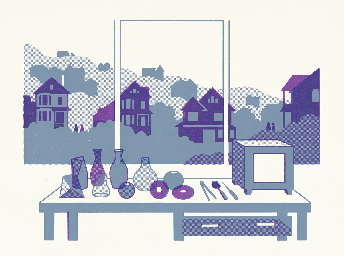 Illustration of glass studios in Berkeley