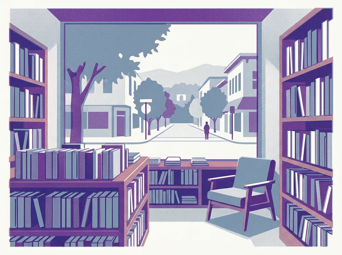Illustration of bookstores in Elmwood