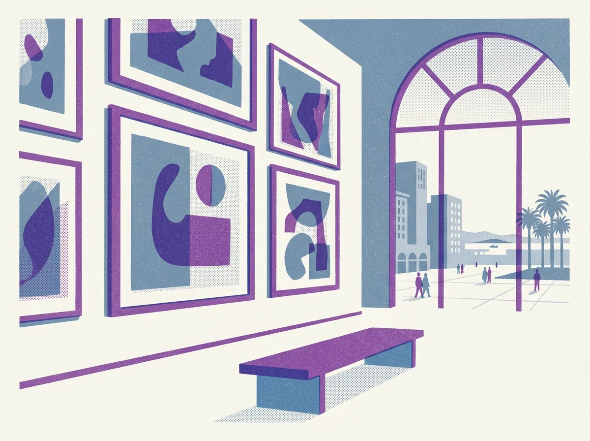 Illustration of art galleries in Union Square